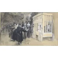 Douglas Volk, Colonial Scene, Gouache