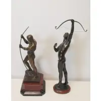 Joseph Uphues, Untitled, 2 Bronze Sculptures of Archers