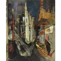 Frederick Franck, Times Square, 1949, Oil on Canvas