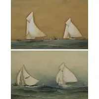 C. McKnight Smith, Scenes from the America's Cup, Pair of Gouaches
