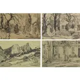 George Pearse Ennis, Untitled, Grouping of Four Pencil Drawings