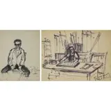 Arbit Blatas, Untitled, Lot of Two Marker on Board Drawings