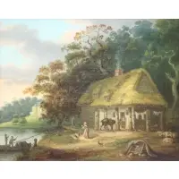 The Younger Charles Catton, View of Nunenam Courtney, Oxford, c. 1798, Oil on Canvas