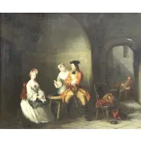 Gilbert Stuart Newton, A Scene From The Beggar's Opera, Oil on Canvas