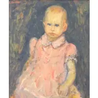 Arbit Blatas, Portrait of a Baby, Oil on Board