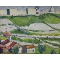 John Wells James, Walls Of Jerusalem, 1936, Oil On Board