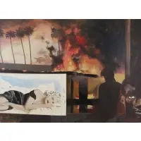 Photius Coutsoukis, L.A. Burning, Acrylic on Canvas