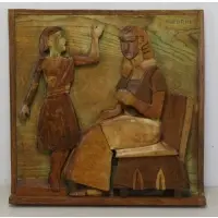 Mortimer Borne, Two Figures, Wooden Sculpture
