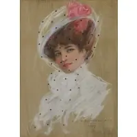 Cecil Watson Quinnell, Mademoiselle Chic, Gouache