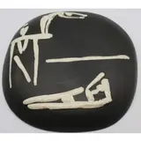 Pablo Picasso, Plongeurs, O.P. white earthenware clay, engraving accentuated with glaze, black patinated ground