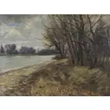 Adalbert Wimmenauer, Landscape, Oil on Canvas