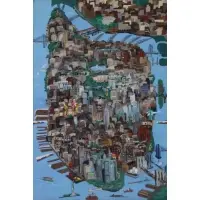 Roz Tanzman, Portrait of Manhattan, 1981, Gouache