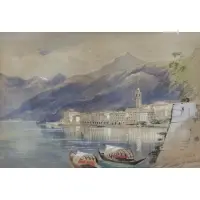 James Holland, View of Bellagio, Lake Como, Watercolor