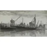 John Taylor Arms, Destroyers in West Basin, 1943, Etching