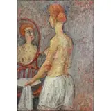 Joseph Levin, Nude at Vanity, Oil on Canvas
