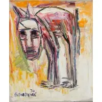 Nahum Tschacbasov, Animal Figure, Oil on Canvas