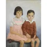 Lilla Cabot Perry, Portrait of Two Children, Pastel on Paper