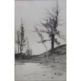 Edward Loyal Field, Country Landscape, Etching