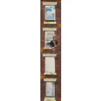 Walter Cade III, Windows with Saxophonist, Mixed Media