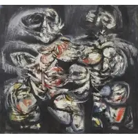 Leonard Besser, Two Figures, Oil on Canvas
