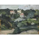 William Zorach, Landscape, Oil on Board
