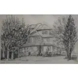 Jacob Jacobson, House, Charcoal