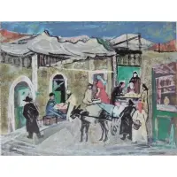 Jacob Eisenscher, Judaica Scene, Serigraph
