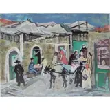 Jacob Eisenscher, Judaica Scene, Serigraph