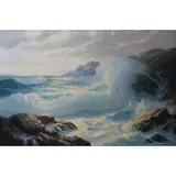 Josef M Arnetz, Seascape, Oil on Canvas