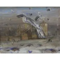 Lucien Dulfan, Untitled (Winged Figure), Oil on Canvas