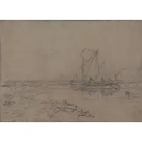 fusain de Mesdag collection particuilierede a Haye by Hendrik Willem Mesdag, Ink on Canvas, offered Feb 2018
