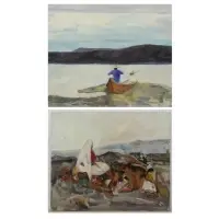 Untitled by Michael Baxte, Two Oils on Board, offered Feb 2018