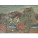 Mike Regenstreif, Landscape, Oil on Board