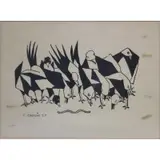 C. Print Ovario, Birds with Worm