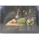 J De Heem, Still Life with Fruit and Pitcher, Oil on Panel