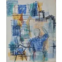 Mary Gardner Preminger, Untitled Abstract, Oil on Board