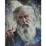Arthur Meltzer, Father Time, Oil on Board
