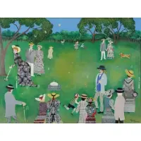 Regi Klein, Game of Croquet, Acrylic & Collage on Canvas, 1988