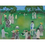 Regi Klein, Game of Croquet, Acrylic & Collage on Canvas, 1988