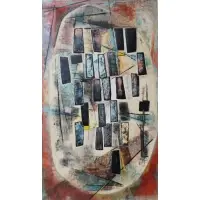 Atomic City by Mary Gardner Preminger, Oil and Sculpted Gesso on Masonite, offered Sep 2017