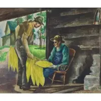 Prime Grade, North Carolina by William Schwartz, c. 1930, Watercolor "Prime Grade, North Carolina" c, offered Sep 2017