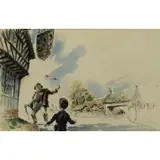Fred Banbery, Harry Watts, Inc, New York., Ink and Watercolor on Paper