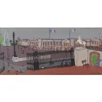 Moura Chabor, Place de la Concorde, Gouache on Paper