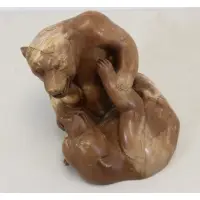 Graham Pettman, Identified by old paper label on base, Carved Marble Bear
