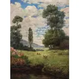 Cattle at Pasture by R. Oil on Canvas Fuchs, offered Aug 2017