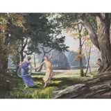 V. W Morosoff, Dancing Nymphs in the Forest, Oil on Canvas
