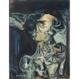 Leonard Besser, Modernist Figure 1963, Oil on Board