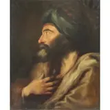 Johann Böss, Orientalist Portrait of a Turkish Ottoman, Oil on Canvas