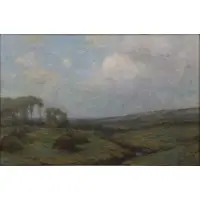 Walter Hartson, Moonrise at Sunset, Annapolis Valley, Nova Scotia, Oil on Canvas