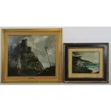 Ubaldo Magnavacca, Untitled, Two Oil on Board Landscapes
